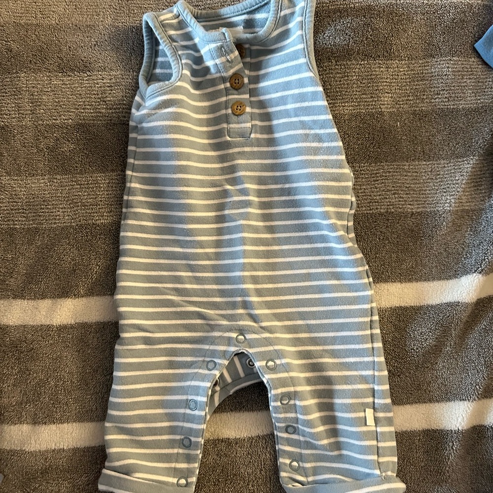 Striped Blue and White & Grey and White Baby Rompers